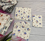 Комплект байкової постільної білизни в дитяче ліжечко 120*60 см наволочка підковдра простирадло Байка, фото 3