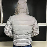 Світловідбивна осіння чоловіча куртка демісезонна сіра для чоловіків або хлопчиків підлітків L, фото 3