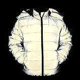 Світловідбивна осіння чоловіча куртка демісезонна сіра для чоловіків або хлопчиків підлітків L, фото 5