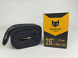 Велокамера 26х1.95 - 2.125 FV Преста Black Cat. Камера для велосипеда 26. Велосипедна камера 26