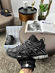 Жіночі зимові кросівки ASICS Gel-Kahana 8 Black Grey Fur, кеди Асикс шкіра текстиль на хутрі. Жіноче взуття
