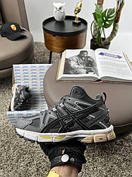 Жіночі зимові кросівки ASICS Gel-Kahana 8 Grey White Fur, кеди Асикс шкіра текстиль на хутрі. Жіноче взуття