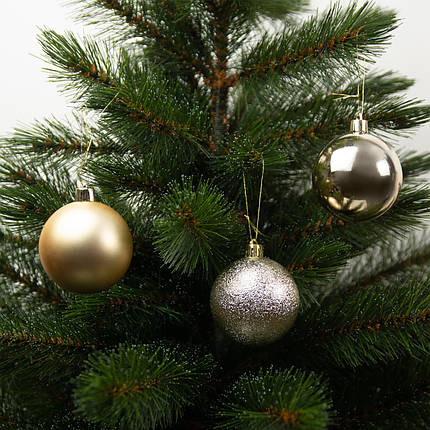 Ялинкові пластикові кульки "House of Seasons" комплект 10 шт, Ø 6 см, шампань, фото 2