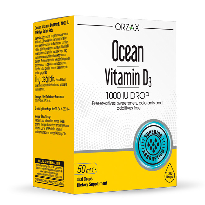 Orzax Vitamin D3 / Вітамін Д3 1000 МО краплі 50 мл