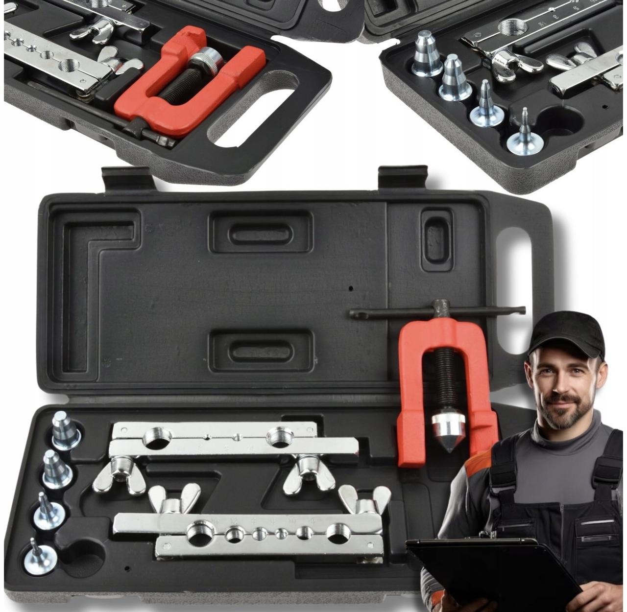 Набір інструментів для розвальцювання гальмівних трубок у валізі Geko G02720 Польща, фото 1