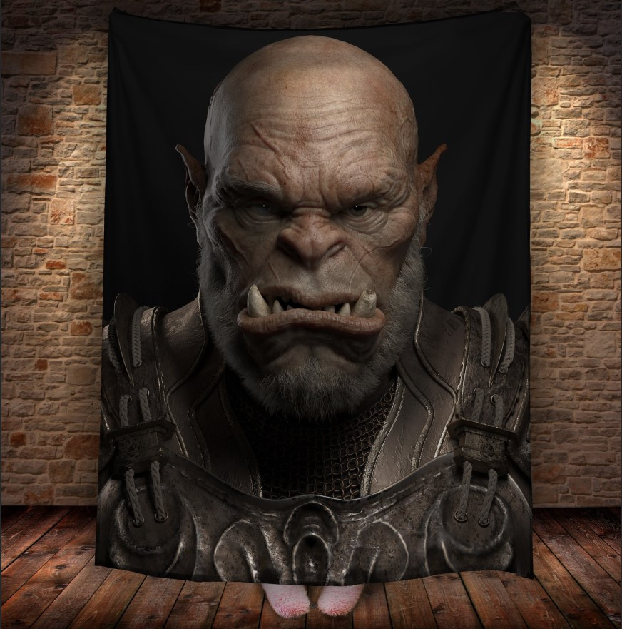 Плед з принтом World of Warcraft "Варкрафт" Орк 2