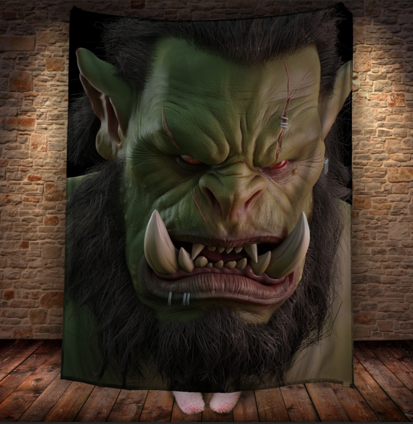 Плед з принтом World of Warcraft "Варкрафт" Орк 7