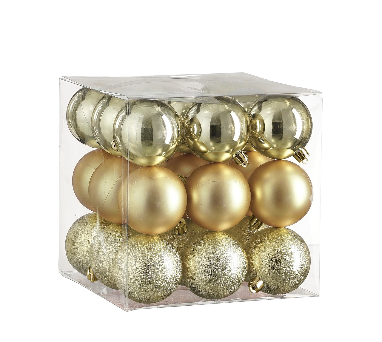 Ялинкові пластикові кульки "House of Seasons" комплект 27 шт, Ø 6 см, шампань