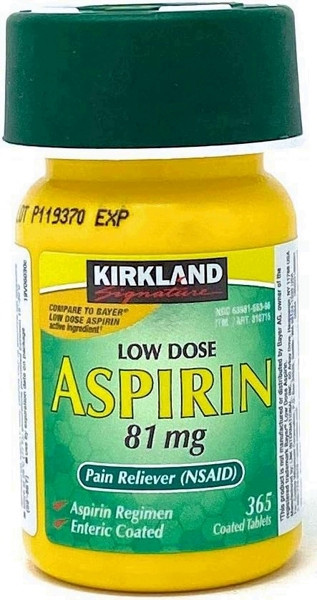 Kirkland Аспірин у низьких дозах 81 мг, 365шт (Сердце, Давление, Кровь, Боль)