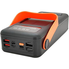 Повербанк NEW на сонячній батареї 50000 mAh c USB і вбудованими кабелями PowerBank JS-635CX