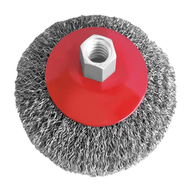 Щітка конусна 125 мм, для КШМ, М14 (витий дріт) INTERTOOL BT-5125, фото 1