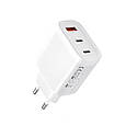 Мережевий зарядний пристрій XO L117-CC PD45W, QC18W USB-A 2xUSB-C White (L117-CC.white), фото 5