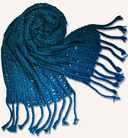 Теплый вязаный шарф 190 на 65 dress М0215_мор.волна