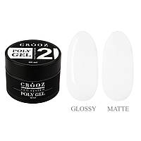 Crooz Полігель Poly Gel №02 для нарощення нігтів, 30мл