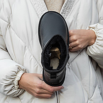 Зимові черевики UGG Classic Mini II Boots Black Leather, фото 5