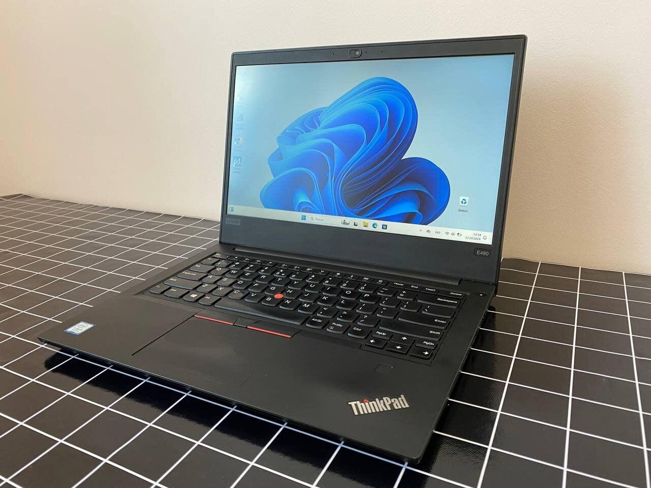 Б/в Ноутбук Б-клас Lenovo ThinkPad E480 14" 1920x1080| Core i5-8250U| 16 GB RAM| 256 GB SSD| UHD 620