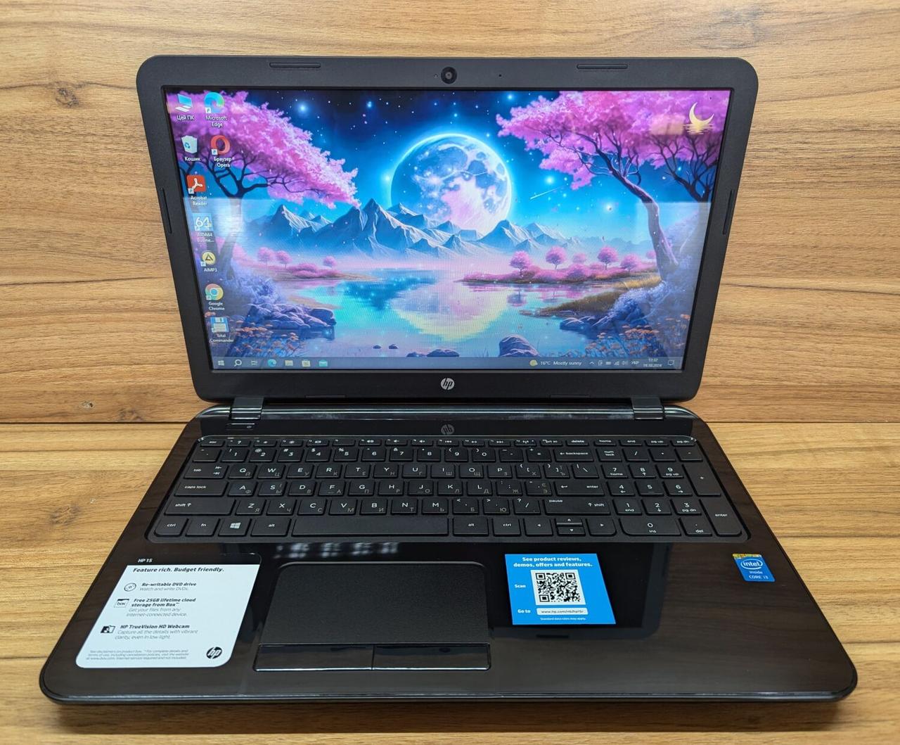 Б/в Ноутбук HP 15-r018dx 15.6" 1366x768| Core i3-4010U| 8 GB RAM| 240 GB SSD| HD 4400