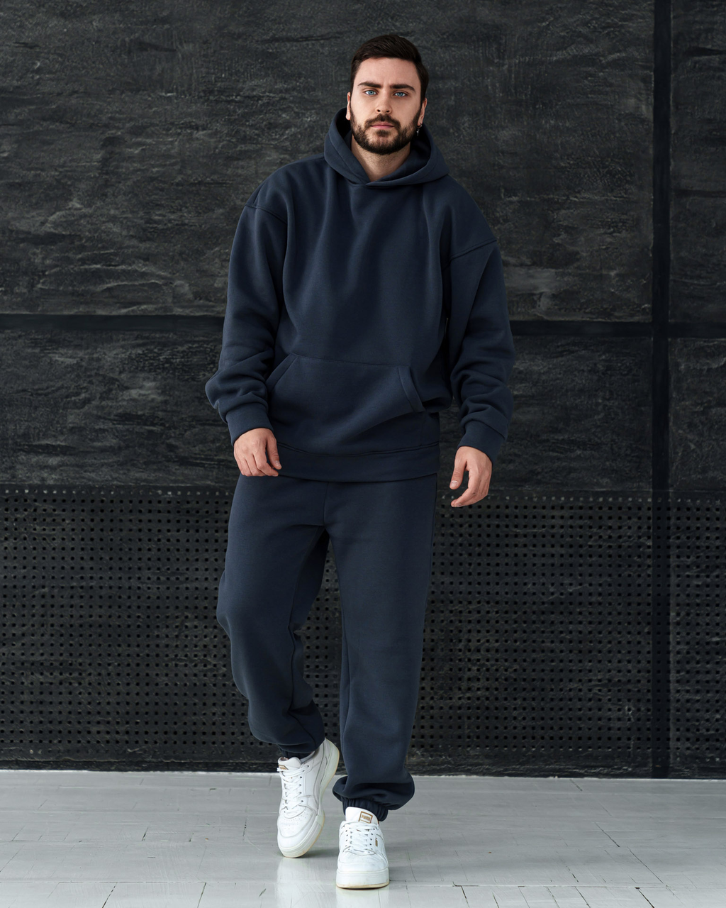 Теплий чоловічий спортивний костюм зимовий оверсайз чоловічі спортивні костюми повсякденні прогулянкові на флісі M