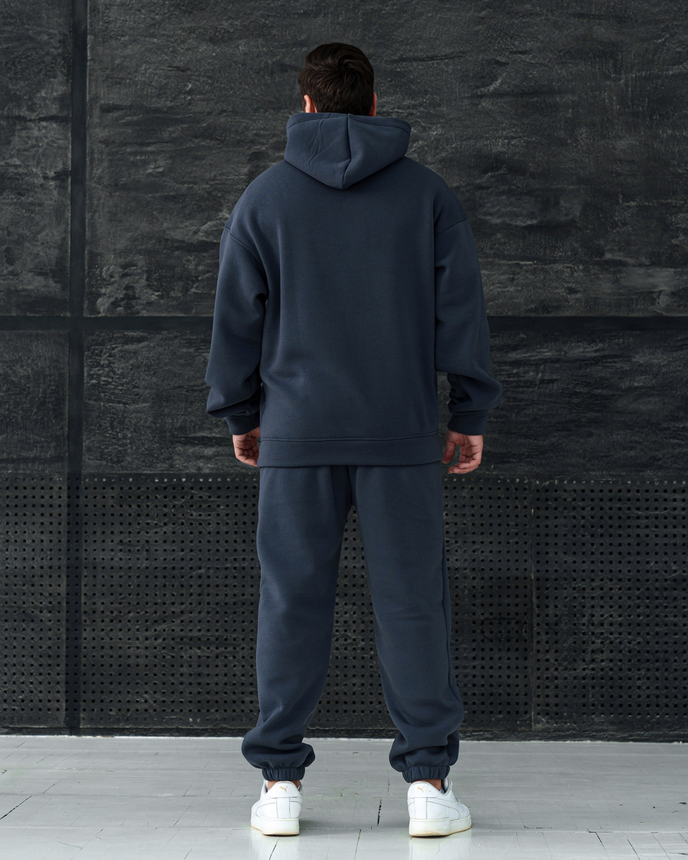 Теплий чоловічий спортивний костюм зимовий оверсайз чоловічі спортивні костюми повсякденні прогулянкові на флісі M, фото 2