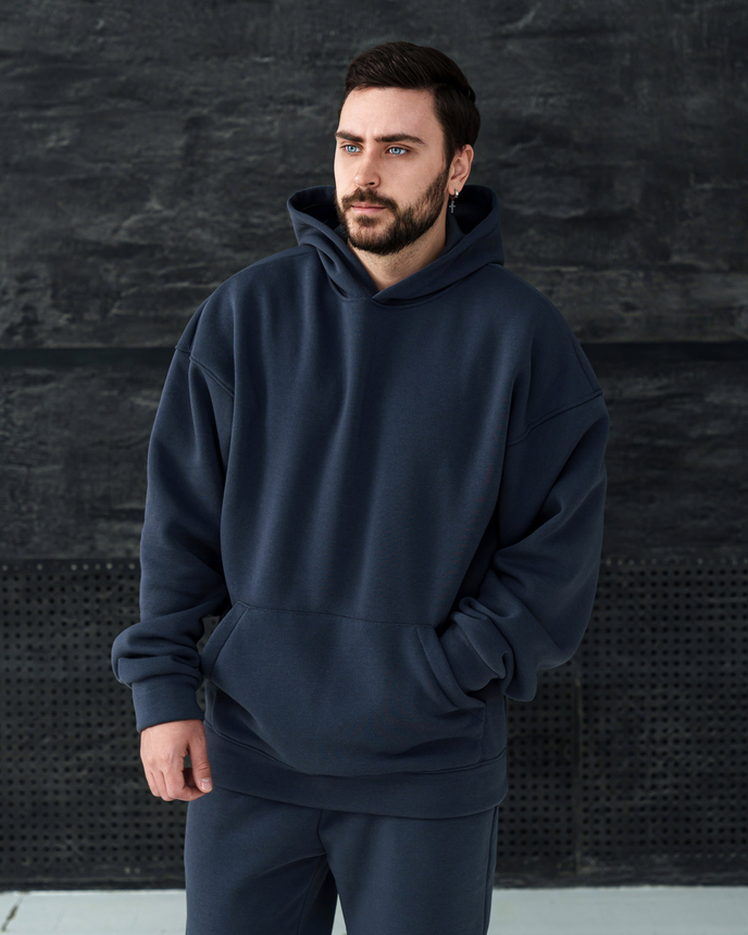 Теплий чоловічий спортивний костюм зимовий оверсайз чоловічі спортивні костюми повсякденні прогулянкові на флісі M, фото 3