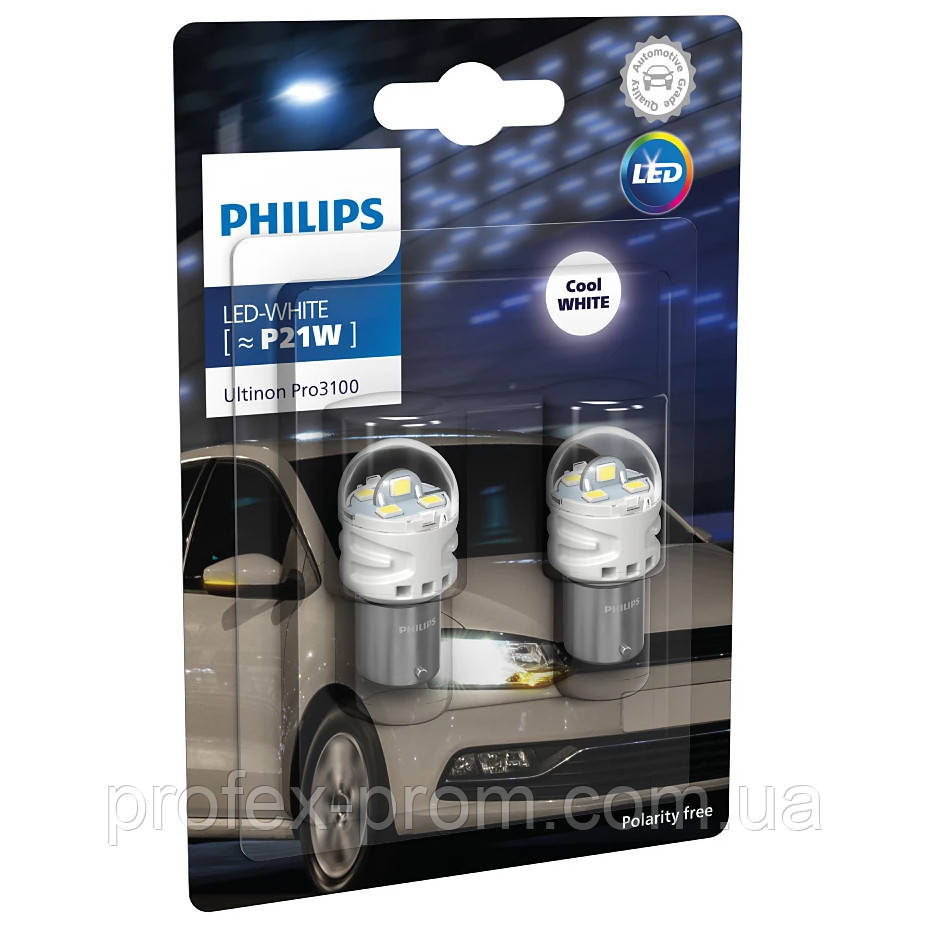 Автолампа вказівна Philips LED P21W Ultinon Pro3100 11498 CU31 12V B2 (шт.), фото 1