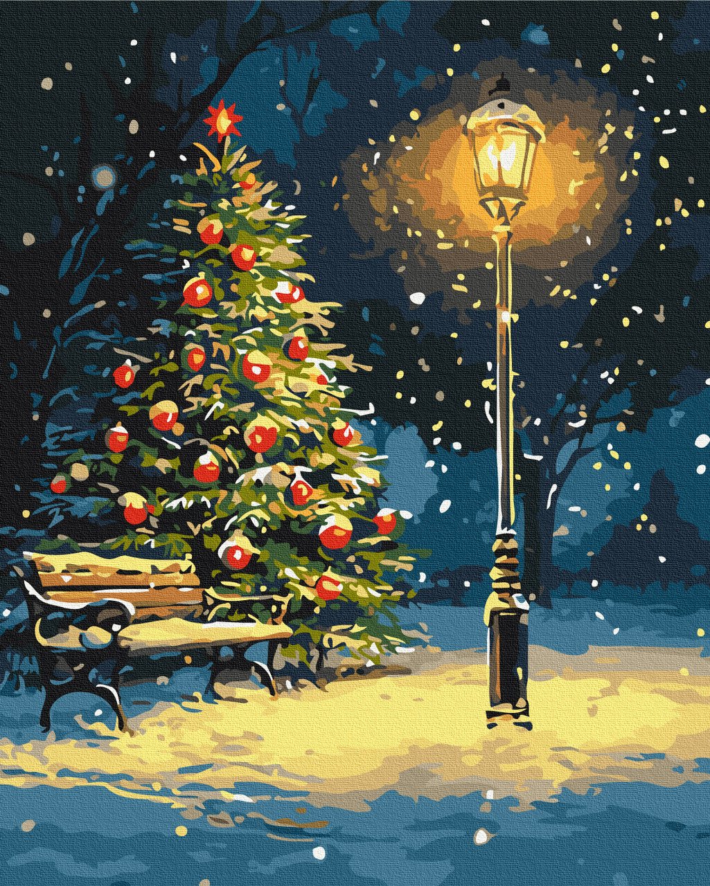 Картина за номерами на підрамнику Картина за номерами на підрамнику Нічний танок сніжинок, фото 1