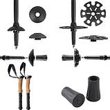 Трекінгові палиці PowerPlay 9107 Friluftsliv Black/White 80-135 см (пара), фото 10