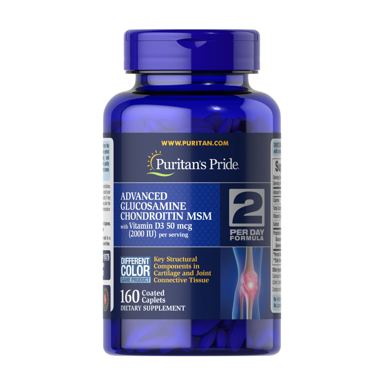 Triple Strength Glucosamine Chondroitin with Vitamin D3 - 160tabs, фото 1