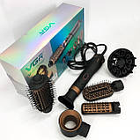 Фен-стайлер для укладання VGR, Фени стайлери для волосся Стайлер-фен-гребінець волосся PW-81, фото 3