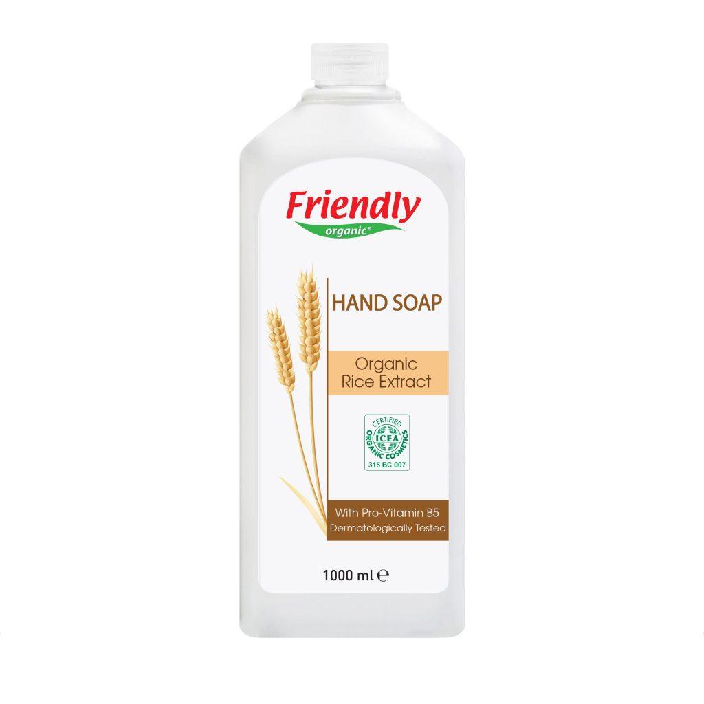 Органічне рідке мило для рук Friendly Organic з екстрактом рису 1000 мл