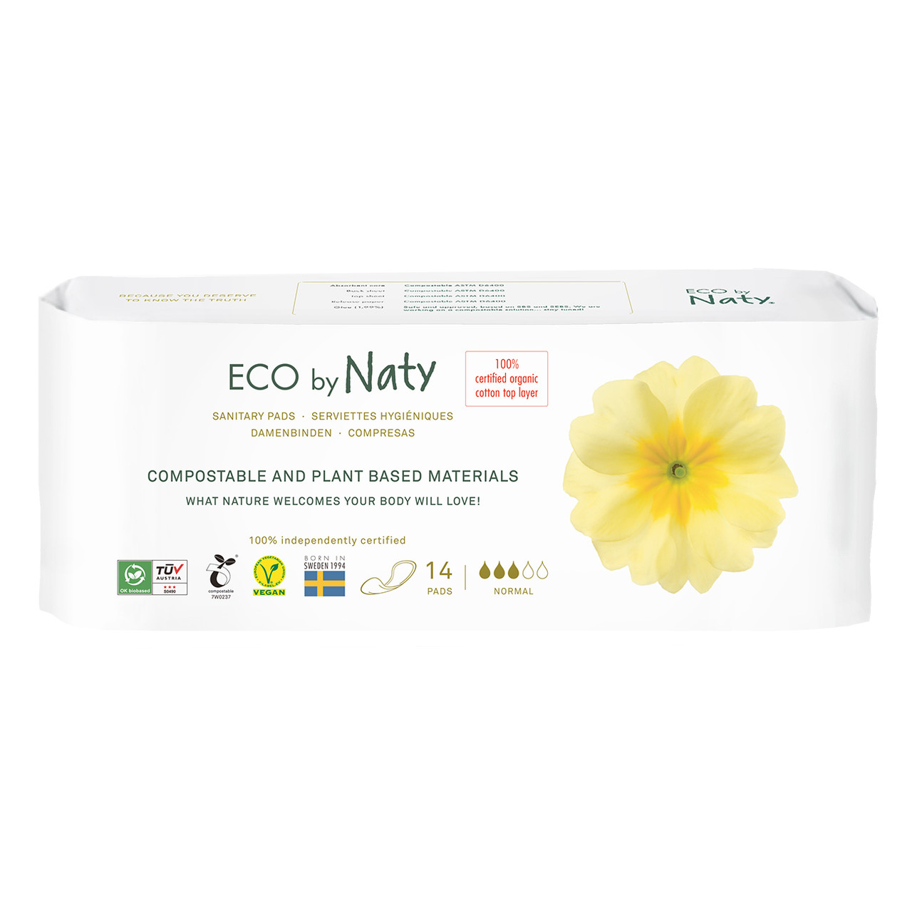 Органічні прокладки Eco by Naty Normal 14 шт без крилець