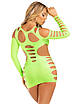 Мінісукня Leg Avenue Shredded cut-out mini dress, One Size, салатова, фігурні вирізи, фото 3
