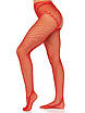 Чулки Leg Avenue Crotchless Net Tights with Heart Backseam Red One Size KW, фото 4