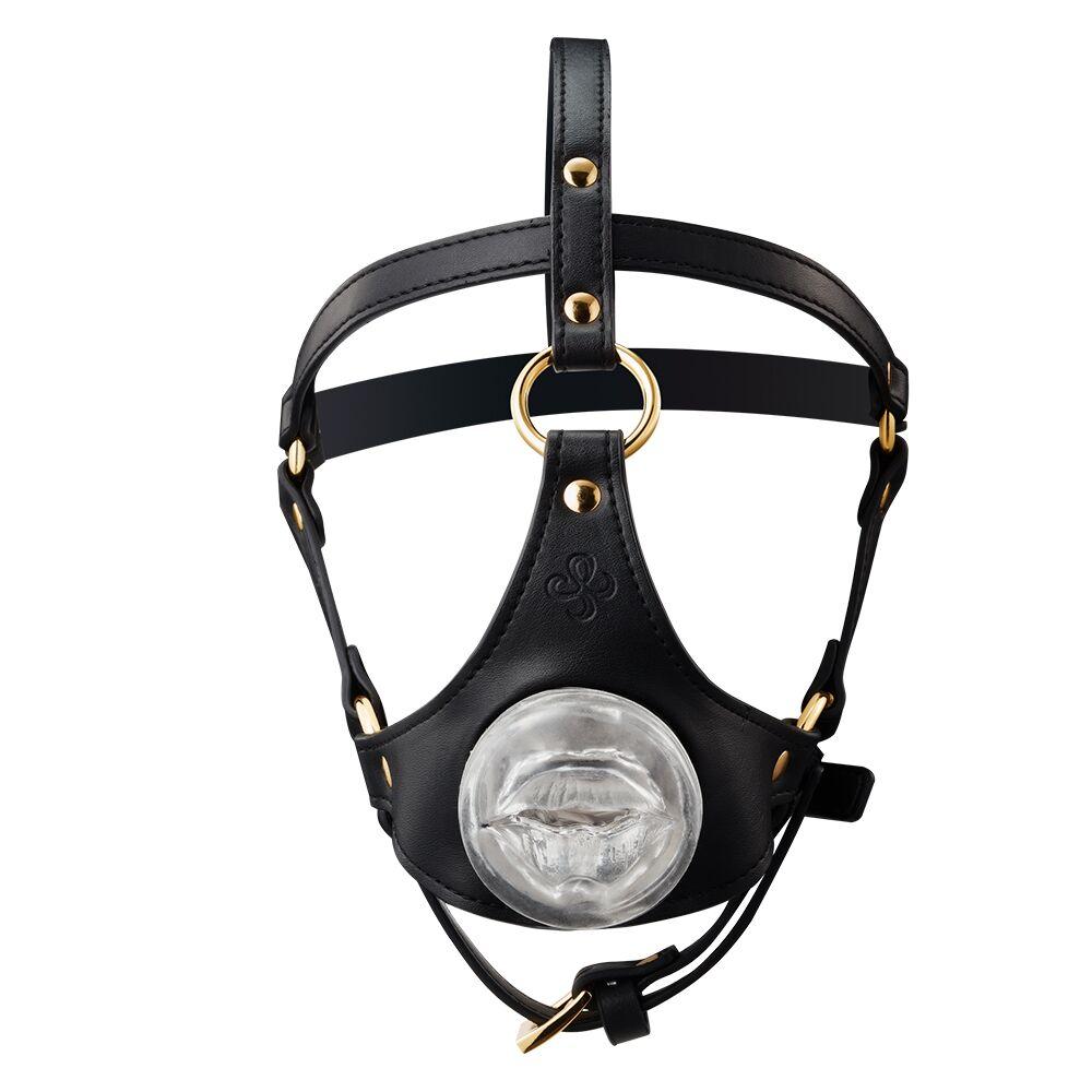 Маска-збруя для орального сексу LOCKINK SEVANDA Blowjob Head Harness KW