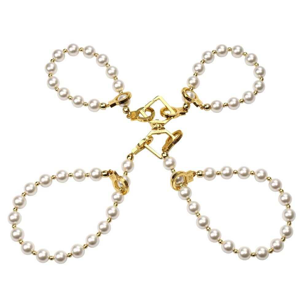 Перлинні наручники та поножі LOCKINK Pearl Bondage & Restraint Set, фото 1
