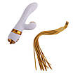 Вібратор-кролик з флогером LOCKINK SEVANDA Whip Vibrating Massage Wand - White & Golden, фото 6