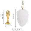 Металева анальна пробка Кролячий хвост LOCKINK SEVANDA White Bunny-Tail Anal Pear-shape Plug, фото 6