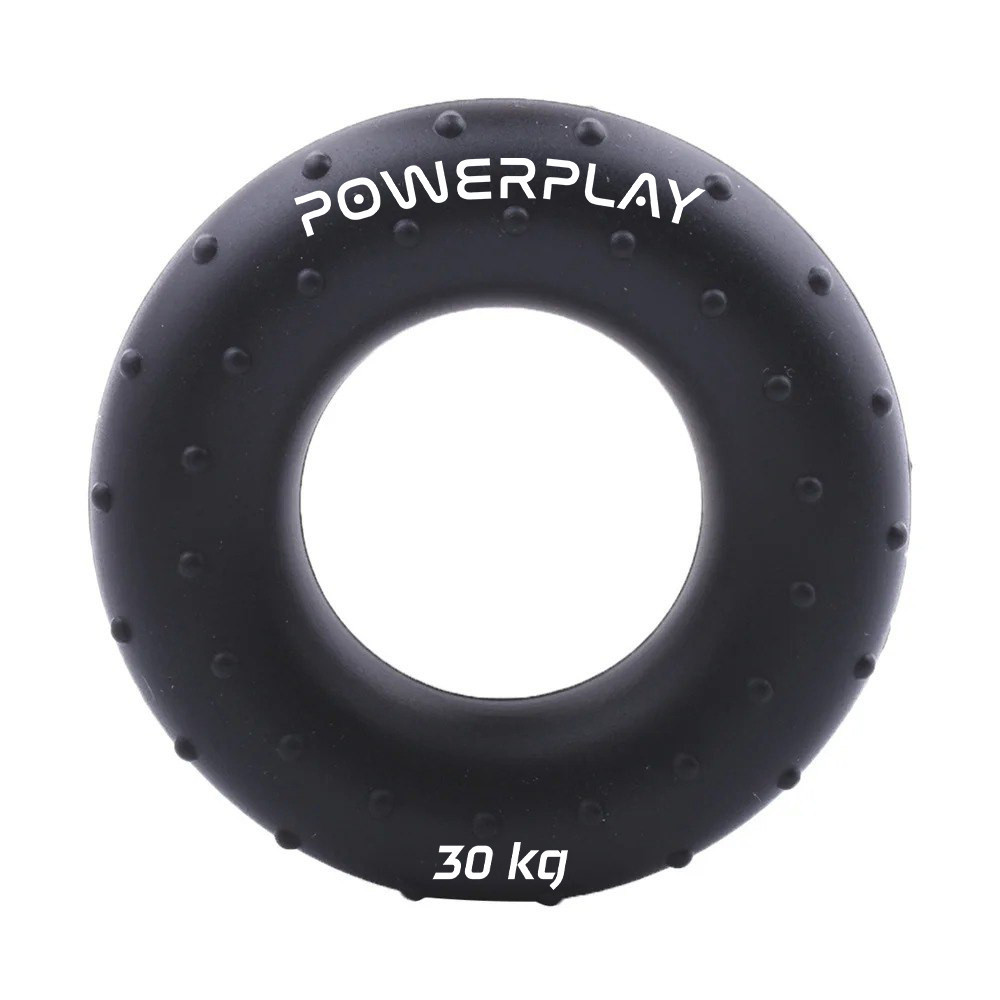 Еспандер кистьовий силіконовий PowerPlay PP-4338 Hand Grip Hard 30 кг. Чорний, фото 1