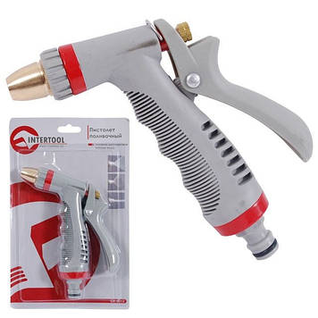 Пістолет-розпилювач для поливання з плавним регулюванням потоку води.  INTERTOOL GE-0012