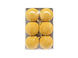 Набір ялинкових куль 8см золото 6шт/наб 9532-8 ТМ STENSON