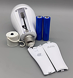 💡Портативна акумуляторна LED лампа ліхтар в патрон E27 20W, 2 акумулятори 2*1800mAh (18650) з гачком, фото 5