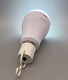 💡Портативна акумуляторна LED лампа ліхтар в патрон E27 20W, 2 акумулятори 2*1800mAh (18650) з гачком, фото 8