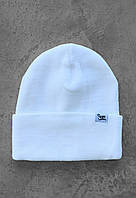 Шапка Стаф Чоловіча Базова Однотонна Біла Staff White Basic Adver