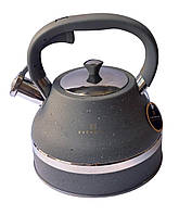 Металевий чайник Edenberg EB-8856 зі свистком 3 л Сірий