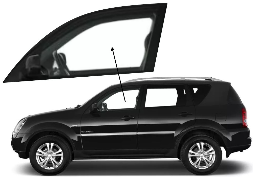 Бічне скло Ssang Yong Rexton 2002-2015 передніх дверей ліве, фото 1