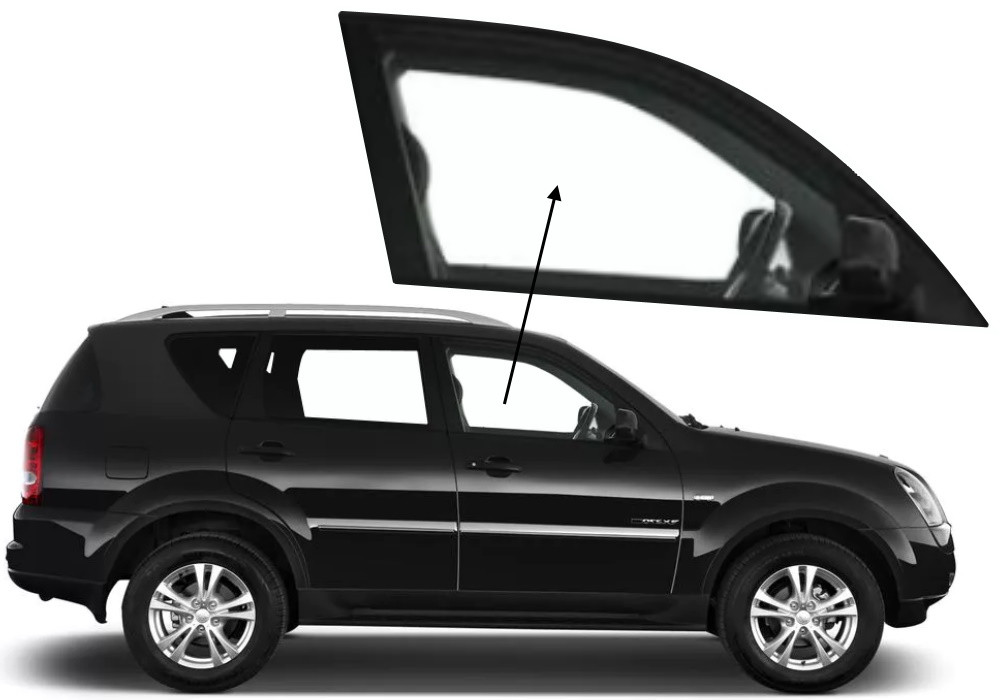 Бічне скло Ssang Yong Rexton 2002-2015 передніх дверей праве, фото 1