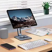 Підставка для ґаджетів Baseus Desktop Biaxial Foldable Metal Stand (for Tablets) B10431801811-00 Grey, фото 5