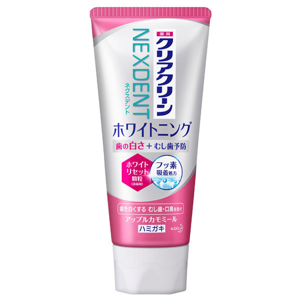KAO Clear Clean Nexdent Whitening Clear Mint Відбілююча зубна паста комплексної дії, яблуко-ромашка, 120 г