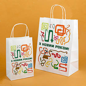 Пакети Новорічні 2025 "Рік Змії" 150*90*240 подарункові пакети з символікою на Новий рік