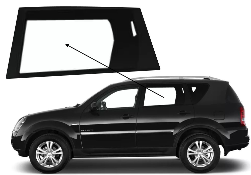 Бічне скло Ssang Yong Rexton 2002-2015 задніх дверей ліве, фото 1